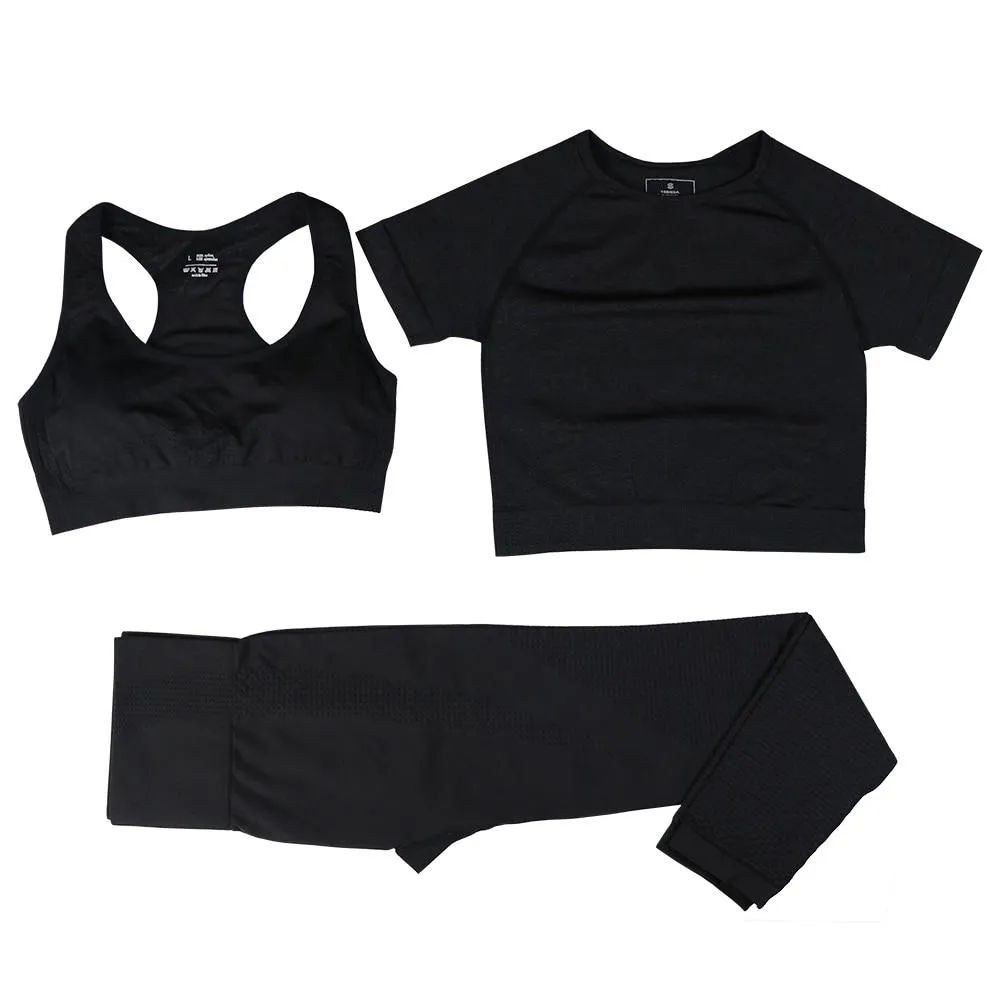 Yoga Set Workout Shirts Sport Pants Bra Gym Clothing Short For Women